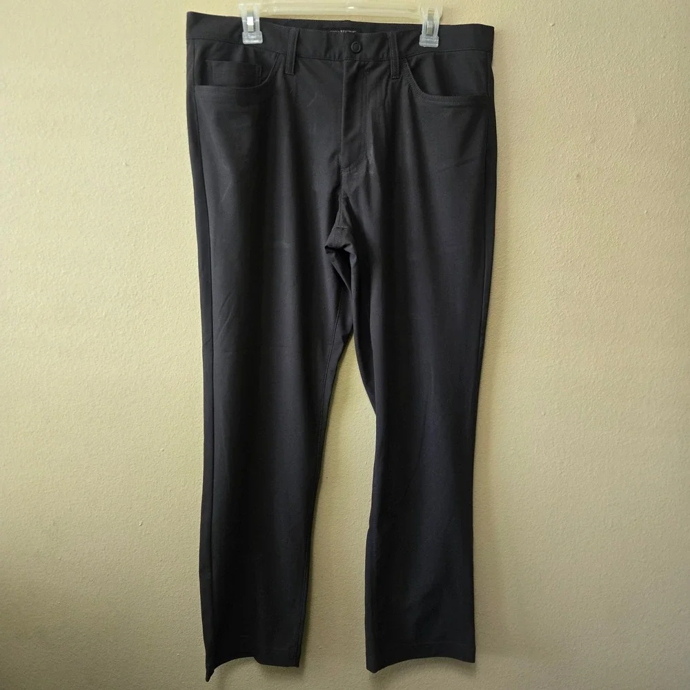 Banana Republic Hybrid Slim 5P Pants Mens 34x30 Grey Performance 420298-01